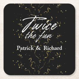 Twee keer de Fun Friends Joint Verjaardag Dubbel Kartonnen Onderzetters