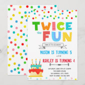 Twee keer de leuke gezamenlijke verjaardagskaart kaart (Voorkant / Achterkant)