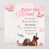 Twee keer de leuke uitnodiging voor een dubbel ver (Voorkant / Achterkant)