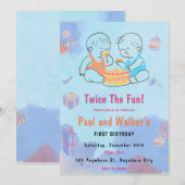 Twee keer de leuke uitnodiging voor een dubbel ver (Voorkant / Achterkant)