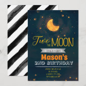 Twee keer de maanfeest uitnodiging (Voorkant / Achterkant)