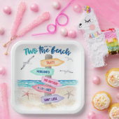 Twee keer de strand | Kinder 2e verjaardag Papieren Bordje (Feest)