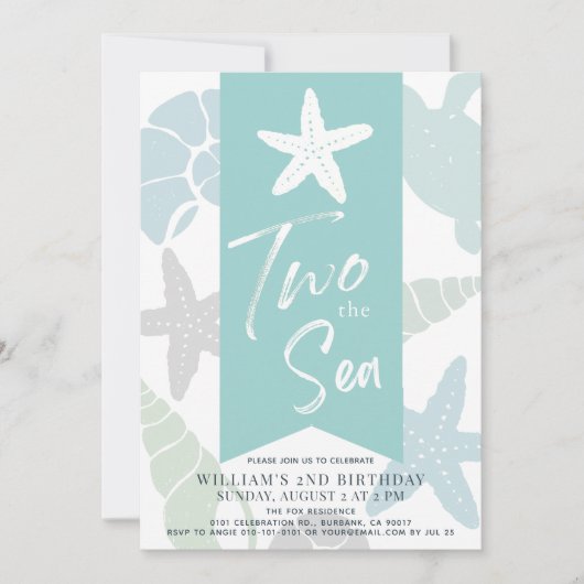 Twee keer de tweede verjaardag van de Zee Starfish Kaart (Voorkant)