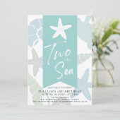 Twee keer de tweede verjaardag van de Zee Starfish Kaart (Staand voorkant)