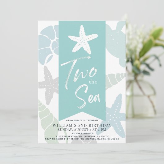 Twee keer de tweede verjaardag van de Zee Starfish Kaart (Staand voorkant)