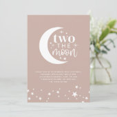 Twee keer de uitnodiging van de Moon Blush Pink Bi (Staand voorkant)