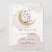 Twee keer de uitnodiging van Moon Pink Birthday (Voorkant)