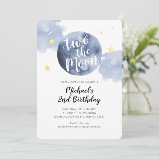 Twee keer de uitnodiging voor de tweede Baby van d (Staand voorkant)