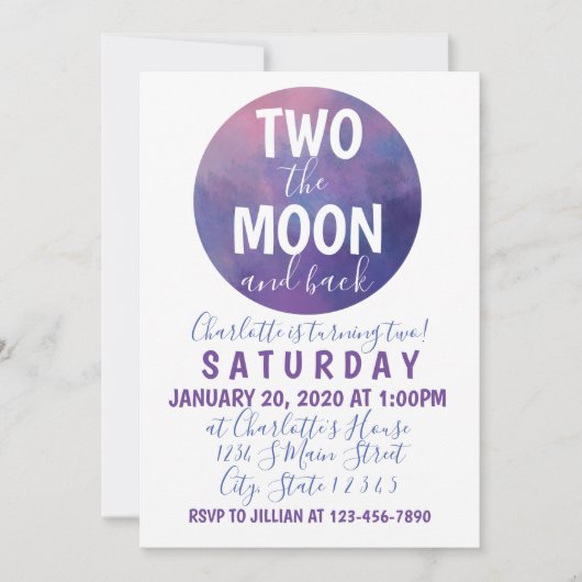 Twee keer de verjaardag van de maan kaart (Voorkant)