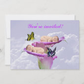 Twee keer de vreugde met een baby tweeling-doucheu kaart (Voorkant)