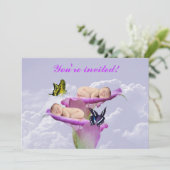 Twee keer de vreugde met een baby tweeling-doucheu kaart (Staand voorkant)