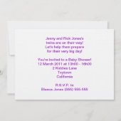 Twee keer de vreugde met een baby tweeling-doucheu kaart (Achterkant)