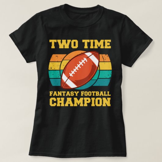 Twee keer Fantasy Football Champion T-shirt (Design voorkant)