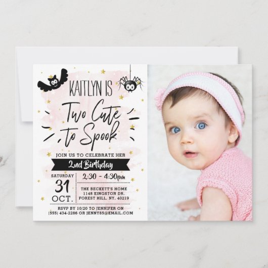 Twee keer gejuich voor Spook Girls Halloween 2e ve Kaart (Voorkant)