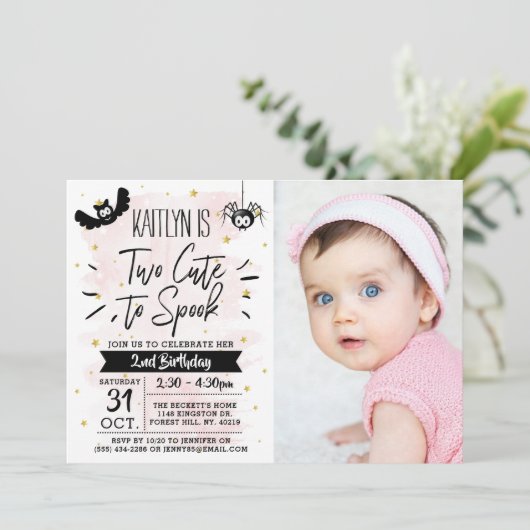 Twee keer gejuich voor Spook Girls Halloween 2e ve Kaart (Staand voorkant)