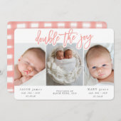 TWEE KEER HET GELUK - ROZE AANKONDIGING (Voorkant / Achterkant)