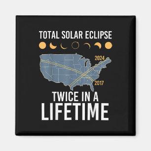 Twee keer in een leven zonne-eclips Shirt 2024 Tot Magneet