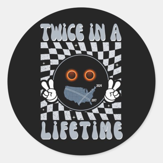 Twee keer in een levenslange zonsverduistering Apr Ronde Sticker (Voorkant)