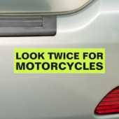 Twee keer kijken voor Bumpersticker motorfietsen (Op auto)