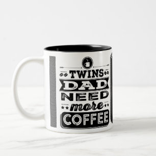 Twee keer pappa hebben meer koffie nodig (grappige tweekleurige koffiemok