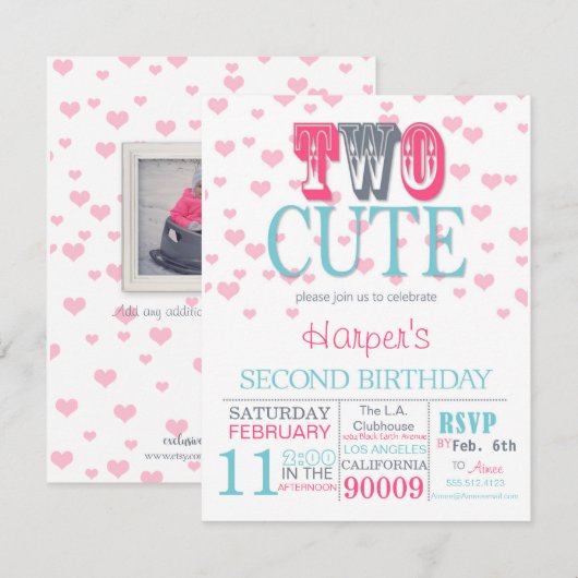 Twee keer per dag Valentijnsdag 2e verjaardag uitn Kaart (Voorkant / Achterkant)