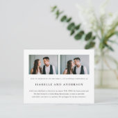 Twee keer uitstel van het Photo Wedding Aankondigingskaart (Staand voorkant)