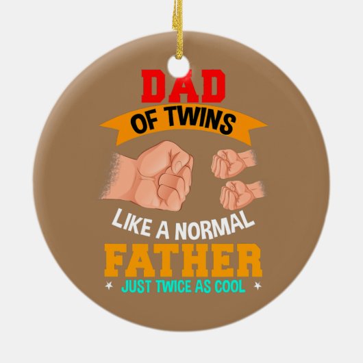 Twee keer vader van tweelingen vader, twee keer al keramisch ornament (Achterkant)