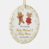 Twee keer verwachten we van ouders keramische vers keramisch ornament (Rechts)