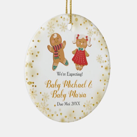 Twee keer verwachten we van ouders keramische vers keramisch ornament (Rechts)