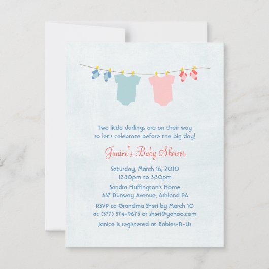 Twee keer zo mooi als een mooie babydouche kaart (Voorkant)