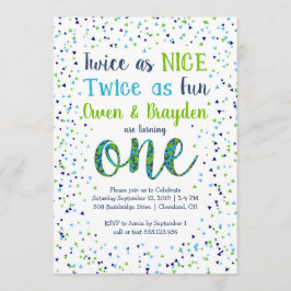 Twee keer zo mooi als een mooie Confetti tweeling  Kaart