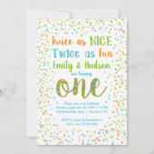 Twee keer zo mooi als een mooie Confetti tweeling  Kaart (Voorkant)