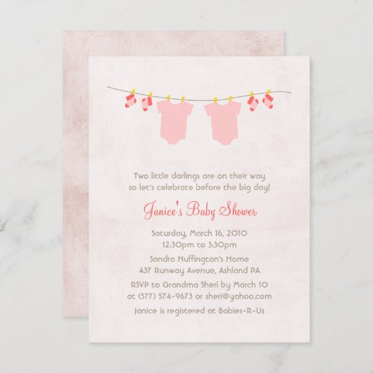 Twee keer zo mooi als mooie baby-meisjes die hun u kaart (Voorkant / Achterkant)