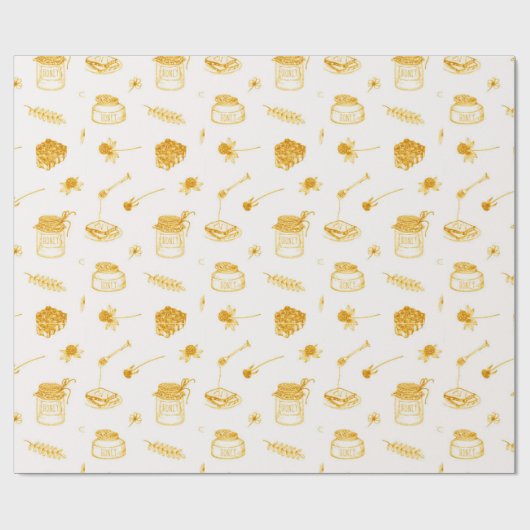Twee keer zo zoete honing tweeling cadeau cadeaupapier (Vlak)