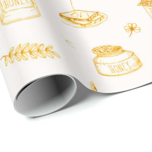 Twee keer zo zoete honing tweeling cadeau cadeaupapier (Rol Hoek)