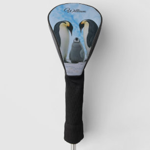 Twee keizerspinguïns en een Chick gepersonaliseerd Golfheadcover