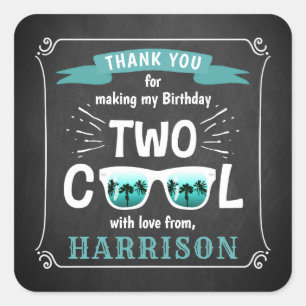 Twee kerkborden van Kol. Tweede verjaardag Favor Vierkante Sticker