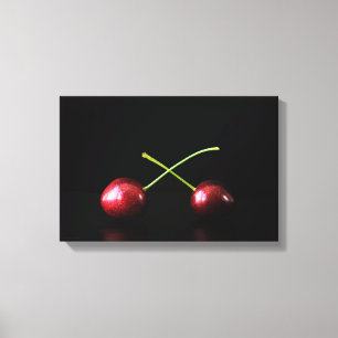 Twee kersen 16.50x11 (41.25x27.5cm) waccna canvas afdruk