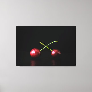 Twee kersen 36x24 (90x60cm) waccna canvas afdruk