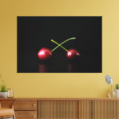 Twee kersen 60x40 (150x100cm) waccna canvas afdruk (Insitu (Woonkamer))