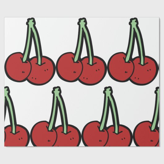 Twee kersen cadeaupapier (Vlak)