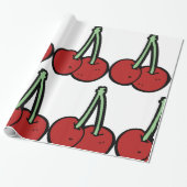 Twee kersen cadeaupapier (Uitgerold)