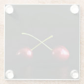 Twee kersen coastercna glazen onderzetter (Achterkant)