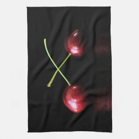 Twee kersen ktcna theedoek (Verticaal)