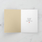 Twee kersen op rode Valentijn Kaart (Binnen)