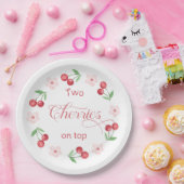 Twee kersen op Top Twins baby shower Papieren Bordje (Feest)