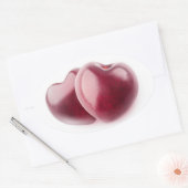 Twee kersen ovale sticker (Envelop)