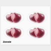 Twee kersen ovale sticker (Vel)