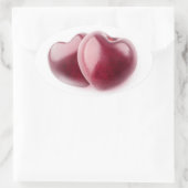 Twee kersen ovale sticker (Tas)