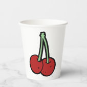 Twee kersen papieren bekers (Voorkant)